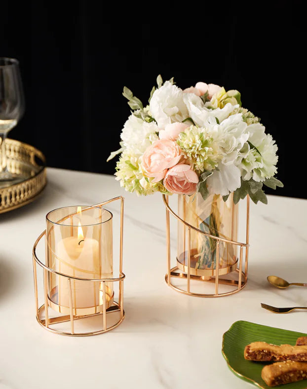 Cylindrical Candle Holder - Voyara Home Decor